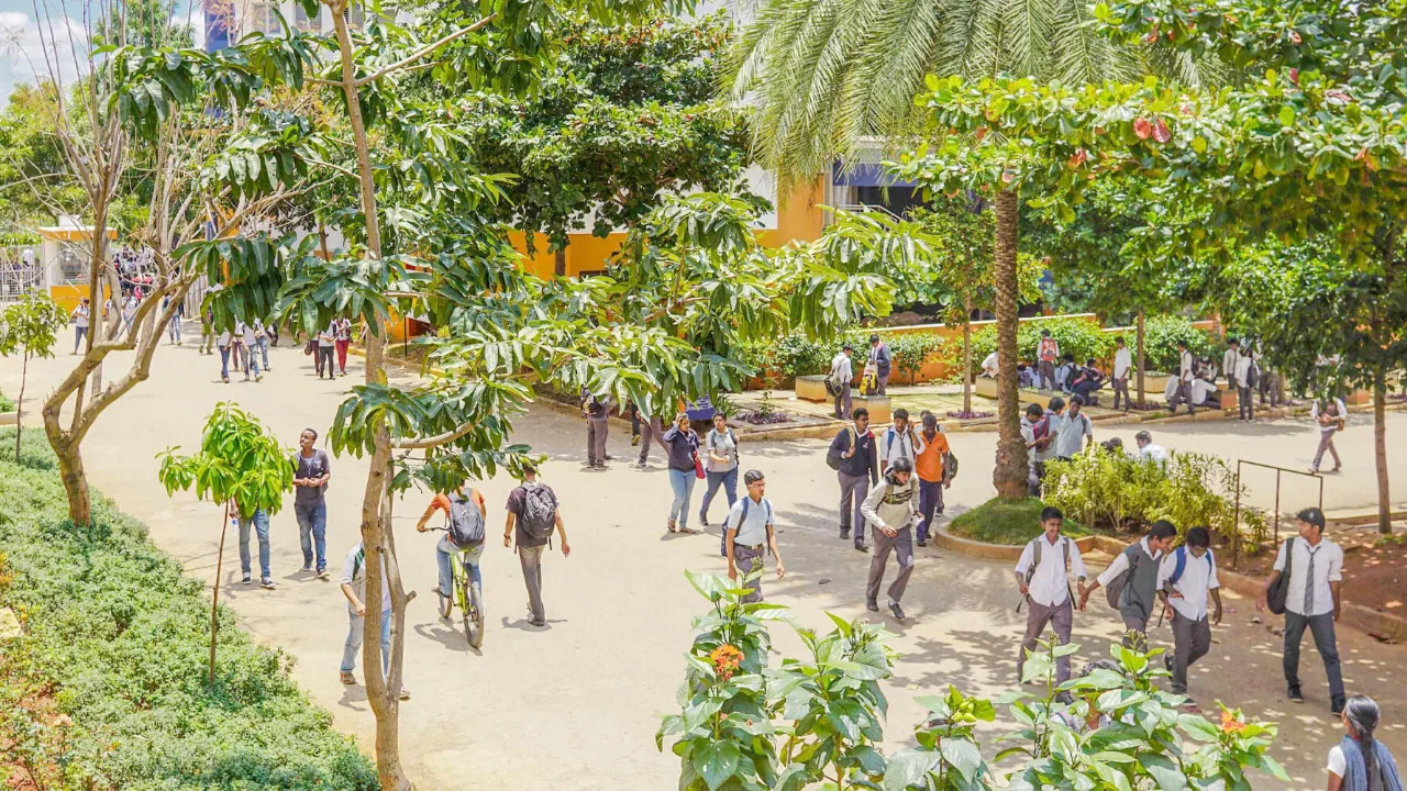 On the campus of Acharya's NRV School of Architecture (ANRVSA), Soladevanahalli