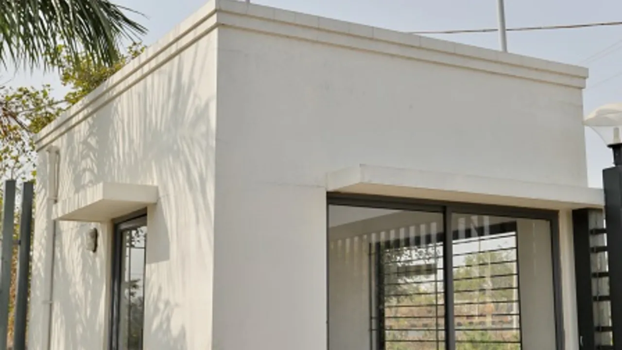 Solar lamps on the college campus