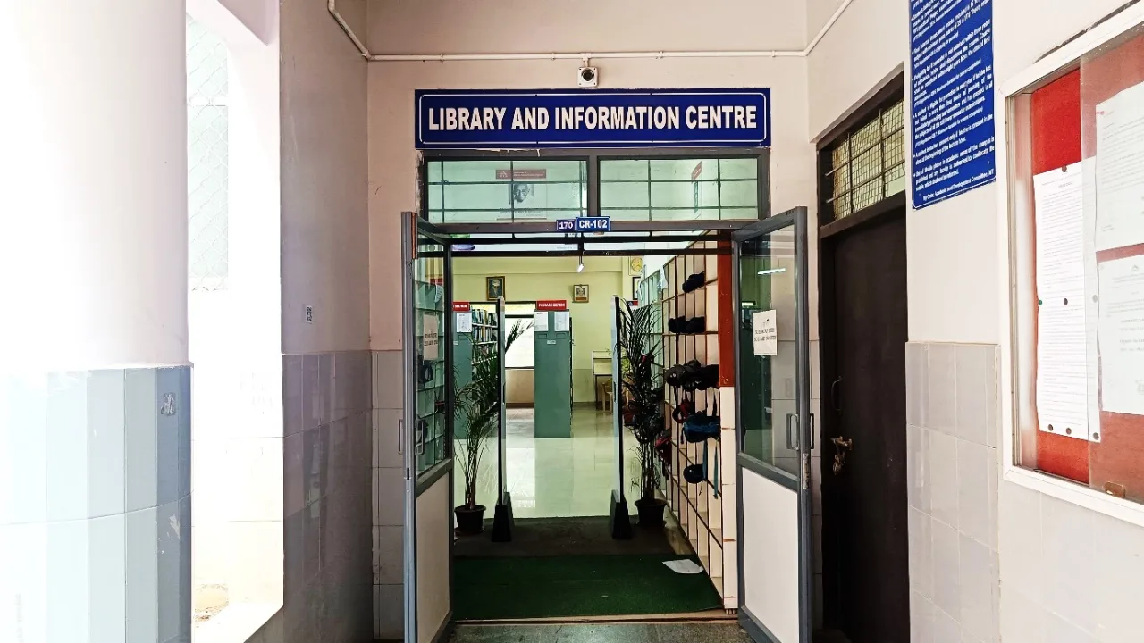 The library entrance