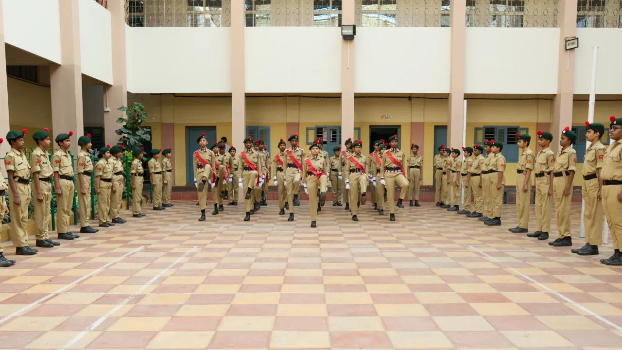 On the campus of Vijaya High School, Jayanagar