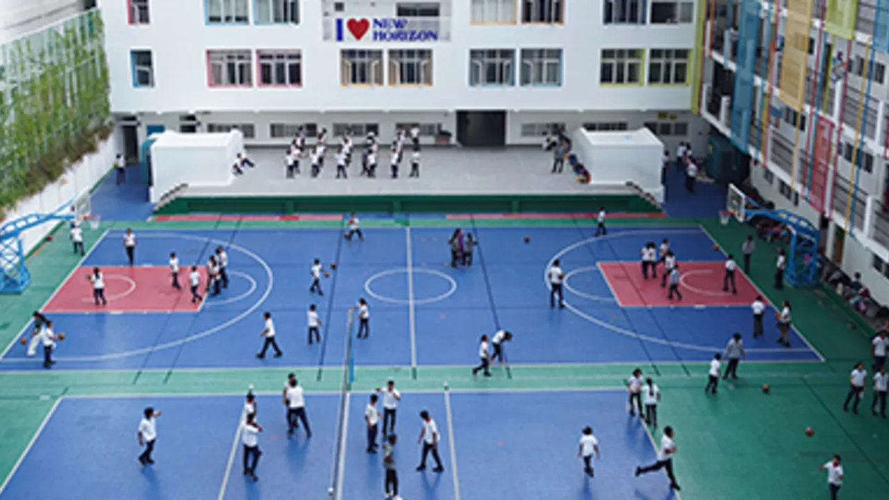 On the campus of New Horizon Public School (NHPS), Indiranagar