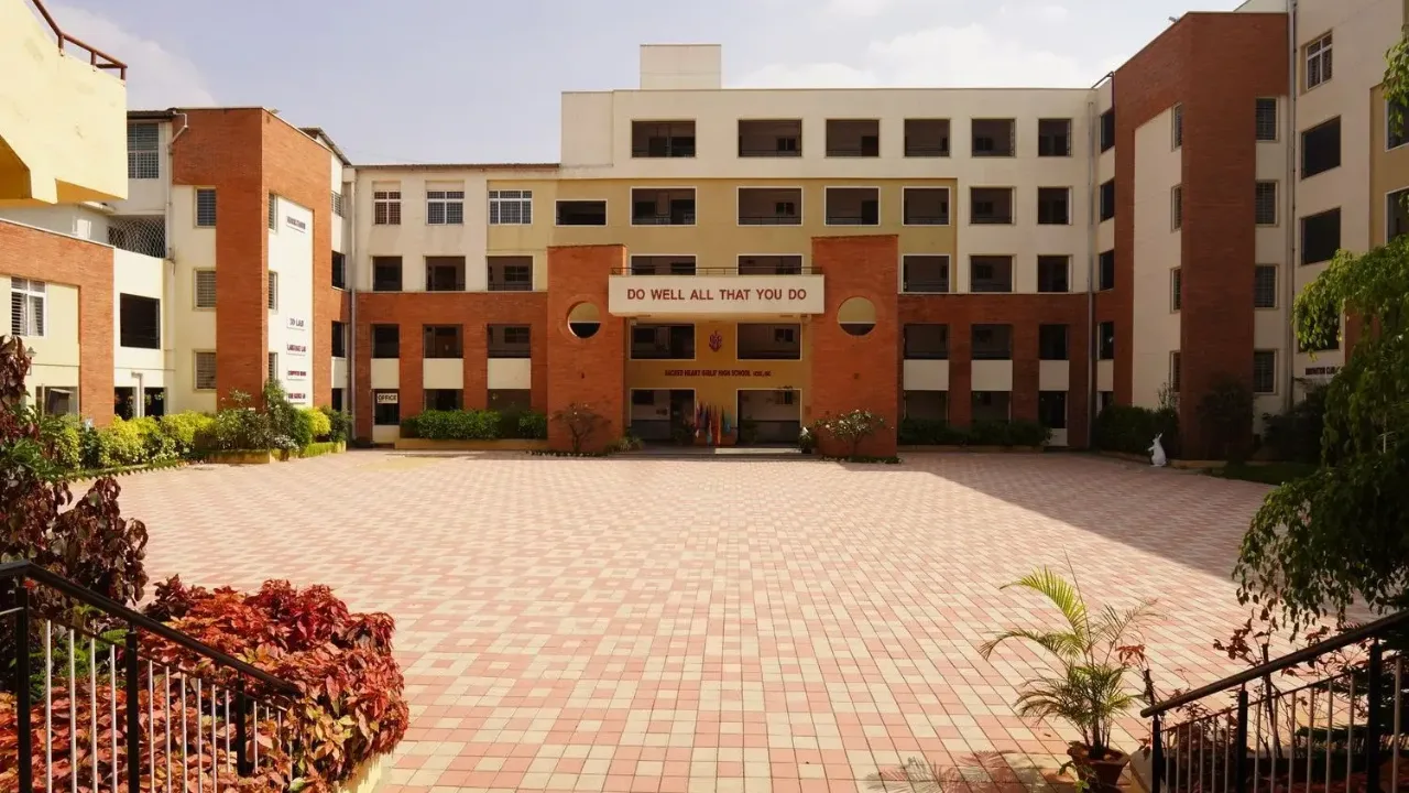 An aerial view of the school campus