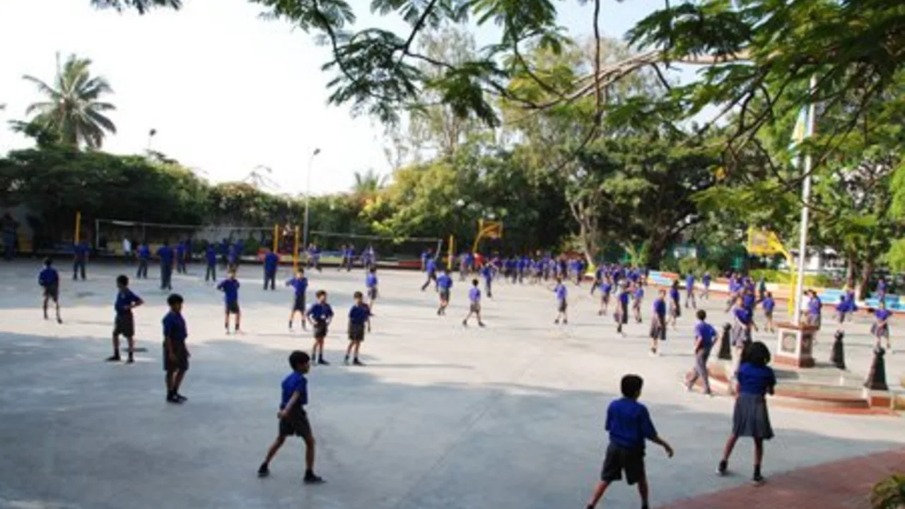 On the campus of Sri Aurobindo Memorial School, Banashankari